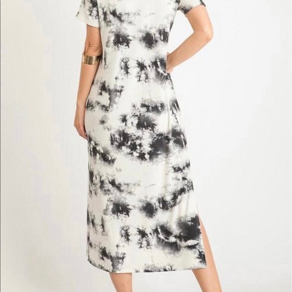 First Love Vici Black White Tie Dye Maxi Dress Size S Small - Picture 3 of 7
